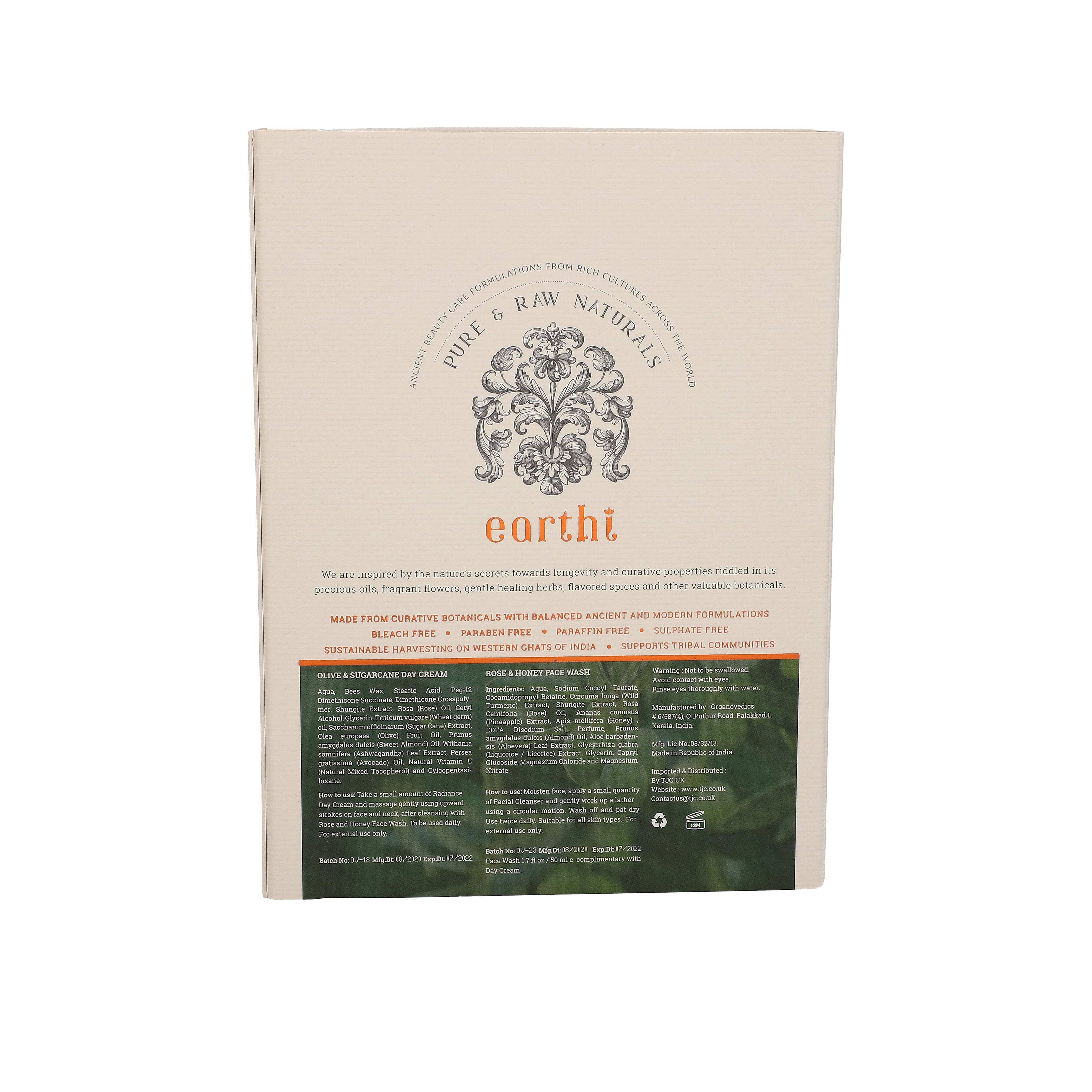 Shungite Enriched Earthi Sugarcane and Olive Radiance Day Cream with Complementary Rose Face Wash (100ml+50ml)