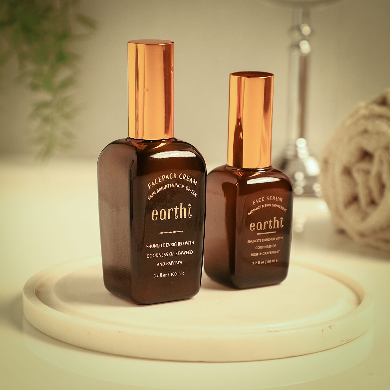 Shungite Enriched Earthi Seaweed and Papaya Face Pack Cream with complementary Vetiver Facial serum (100ml-50ml)