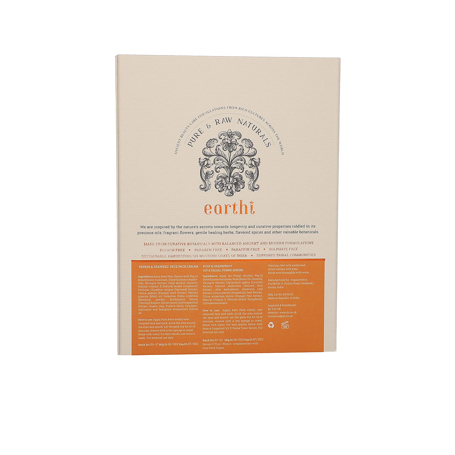 Shungite Enriched Earthi Seaweed and Papaya Face Pack Cream with complementary Vetiver Facial serum (100ml-50ml)