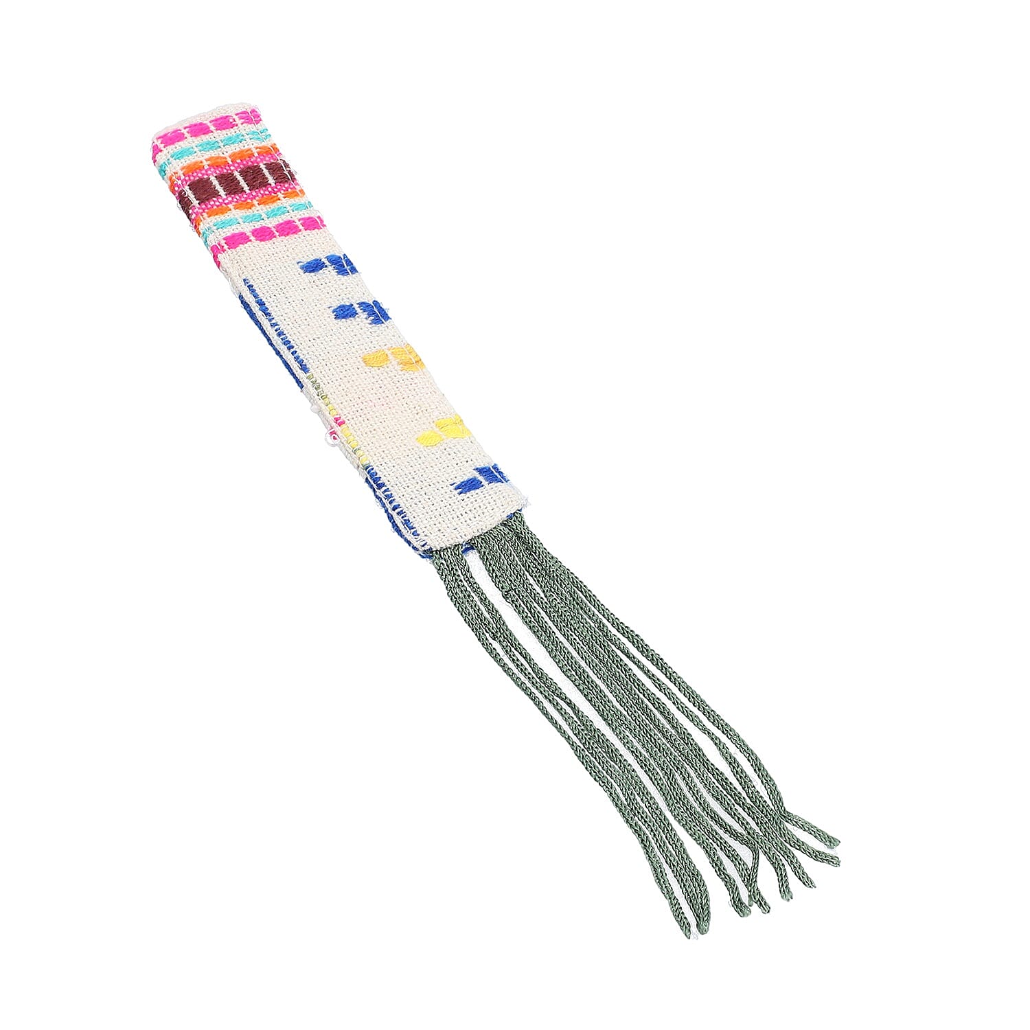 Jacquard Knitted Fabric Cover Diary (21x15cm) with Matching Keychain and Bookmark - Beige and Multi Colour