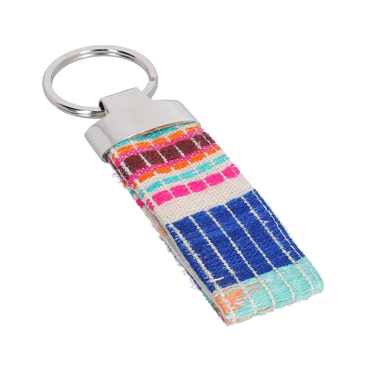 Jacquard Knitted Fabric Cover Diary (21x15cm) with Matching Keychain and Bookmark - Beige and Multi Colour