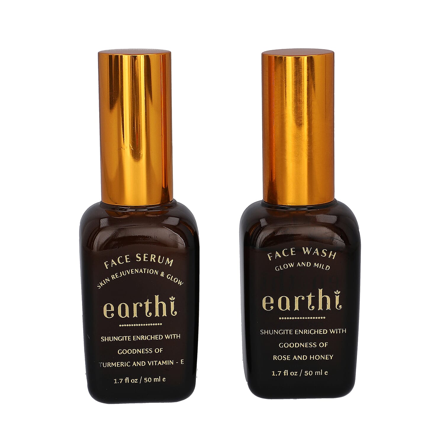 Shungite Enriched Earthi Turmeric Face Serum with Complementary Rose Face Wash (50ml-50ml)