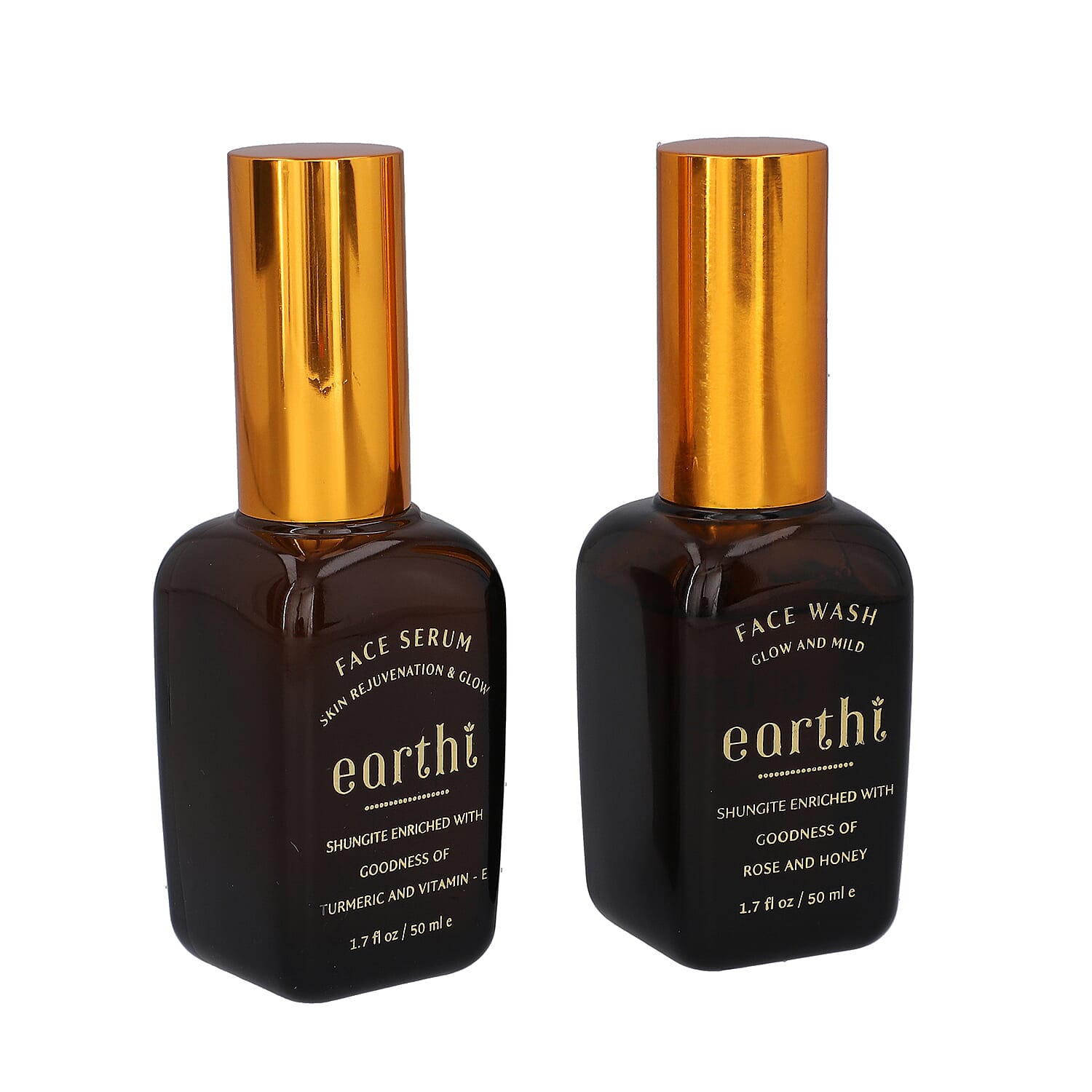 Shungite Enriched Earthi Turmeric Face Serum with Complementary Rose Face Wash (50ml-50ml)