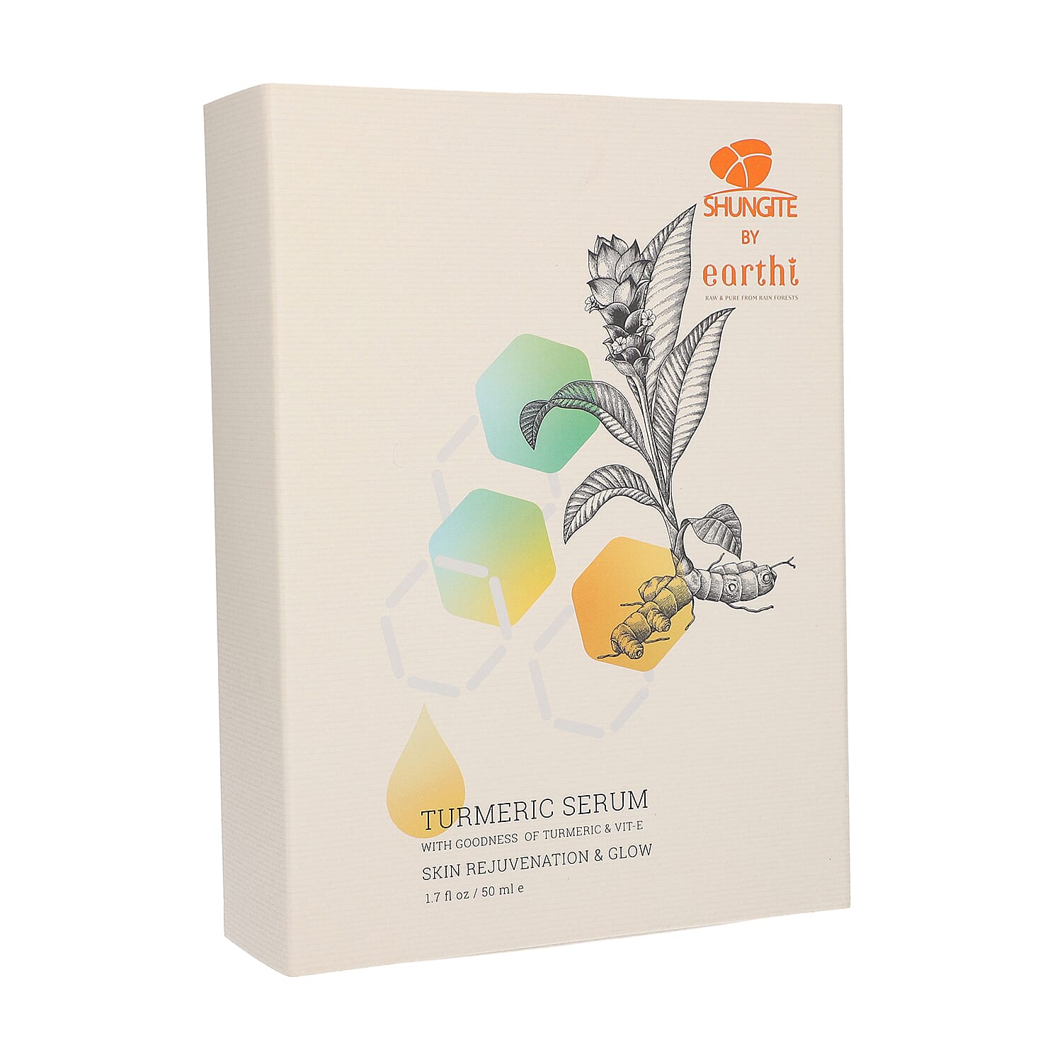 Shungite Enriched Earthi Turmeric Face Serum with Complementary Rose Face Wash (50ml-50ml)