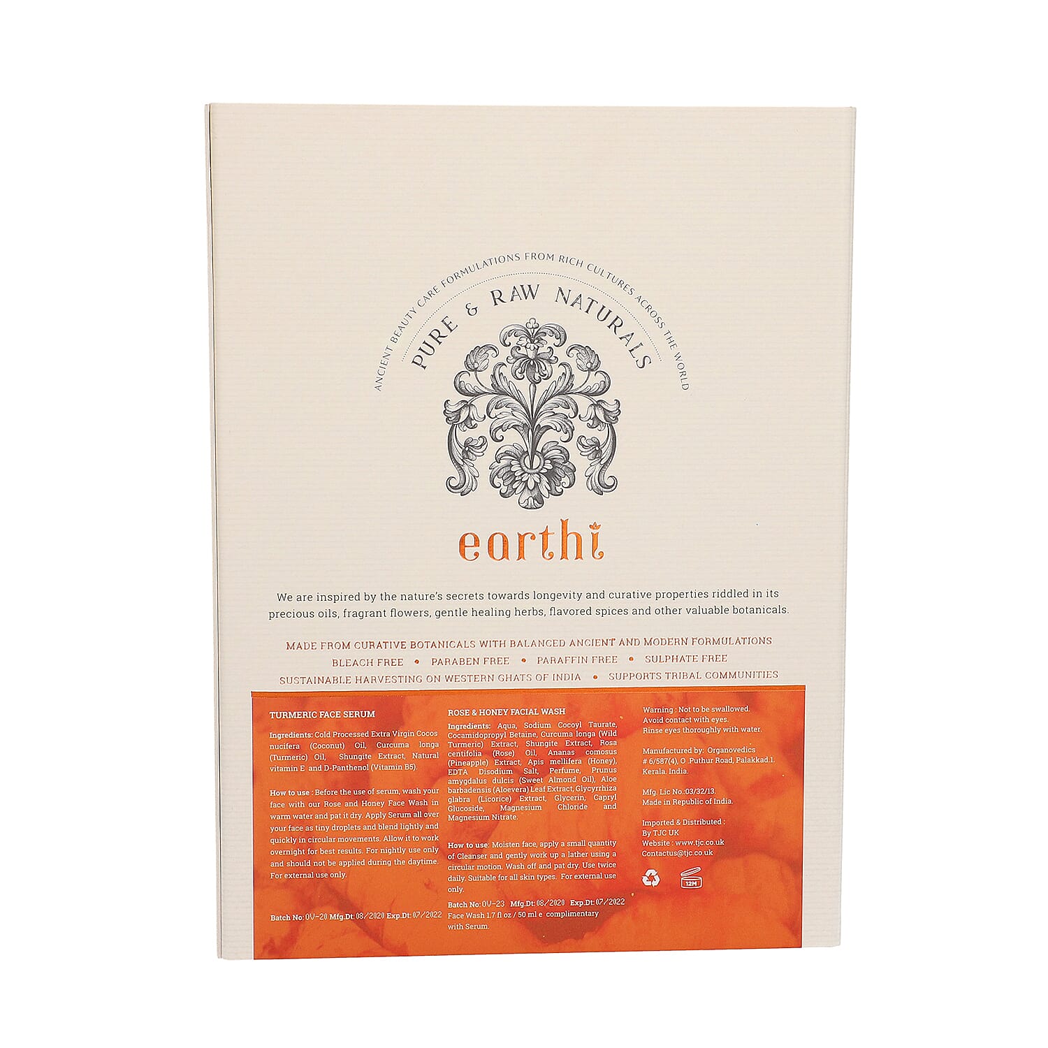 Shungite Enriched Earthi Turmeric Face Serum with Complementary Rose Face Wash (50ml-50ml)