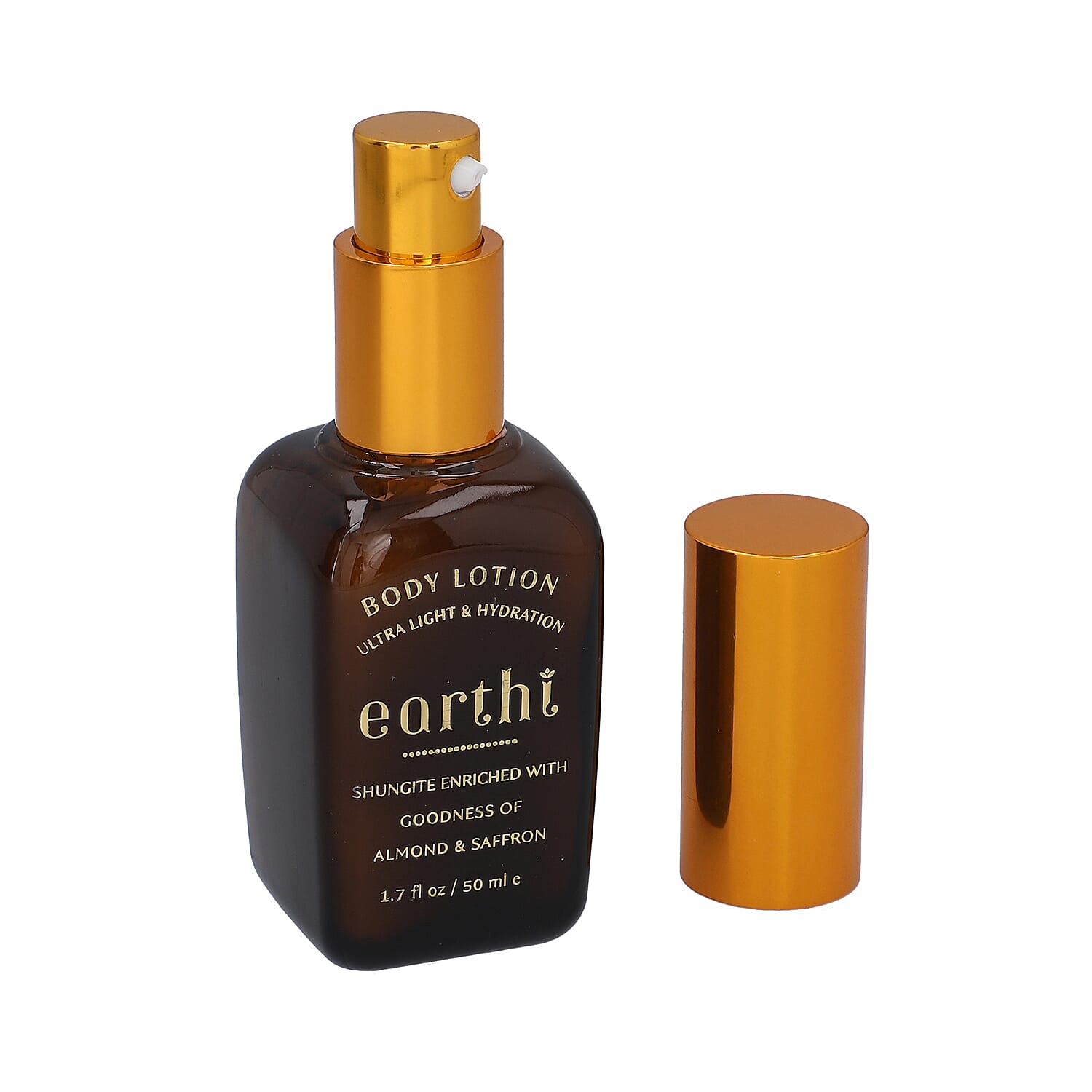 Shungite Enriched Earthi Jasmine and Mogra Bath & Body Shower Gel with Complementary Almond and Saffron Body Lotion (100ml-50ml)