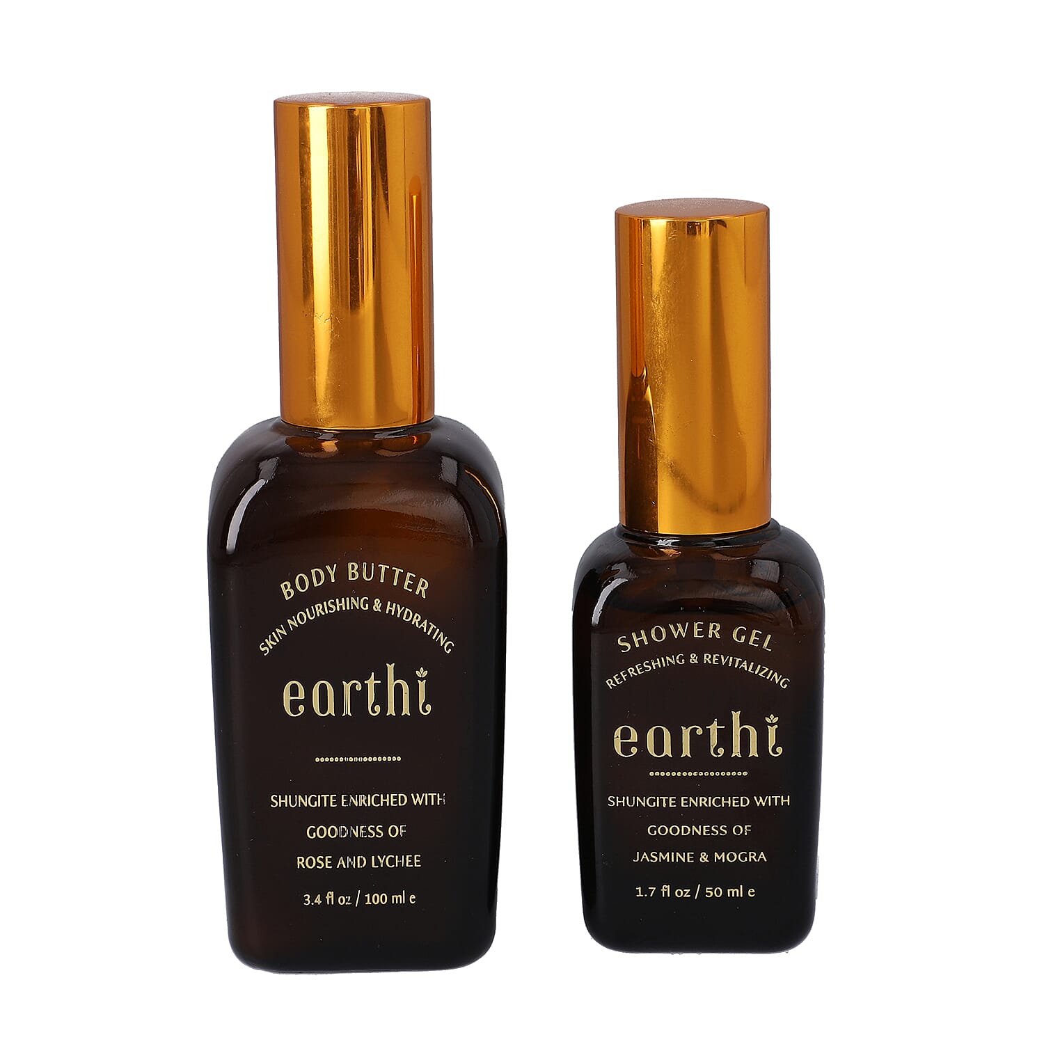 Shungite Enriched Earthi Rose and Lychee Body Butter with complementary Jasmine and Mogra Shower gel (100ml+50ml)