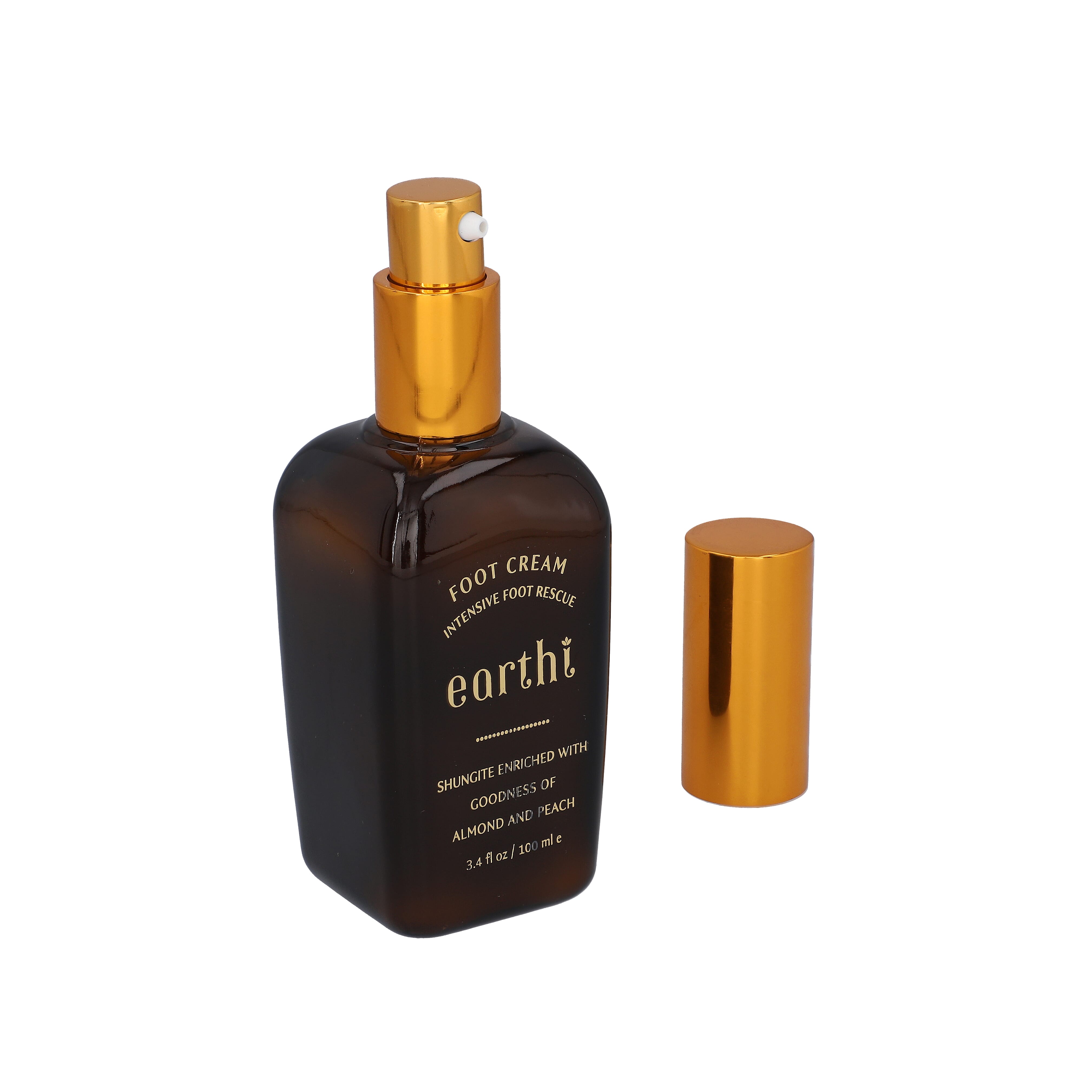 Shungite Enriched Earthi Almond and Peach Foot Cream with Complementary Jasmine and Mogra Shower Gel (100ml-50ml)