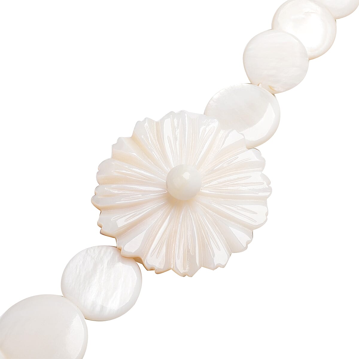 Natural Colour and White Shell Necklace (Size 20 with 1 inch Extender)