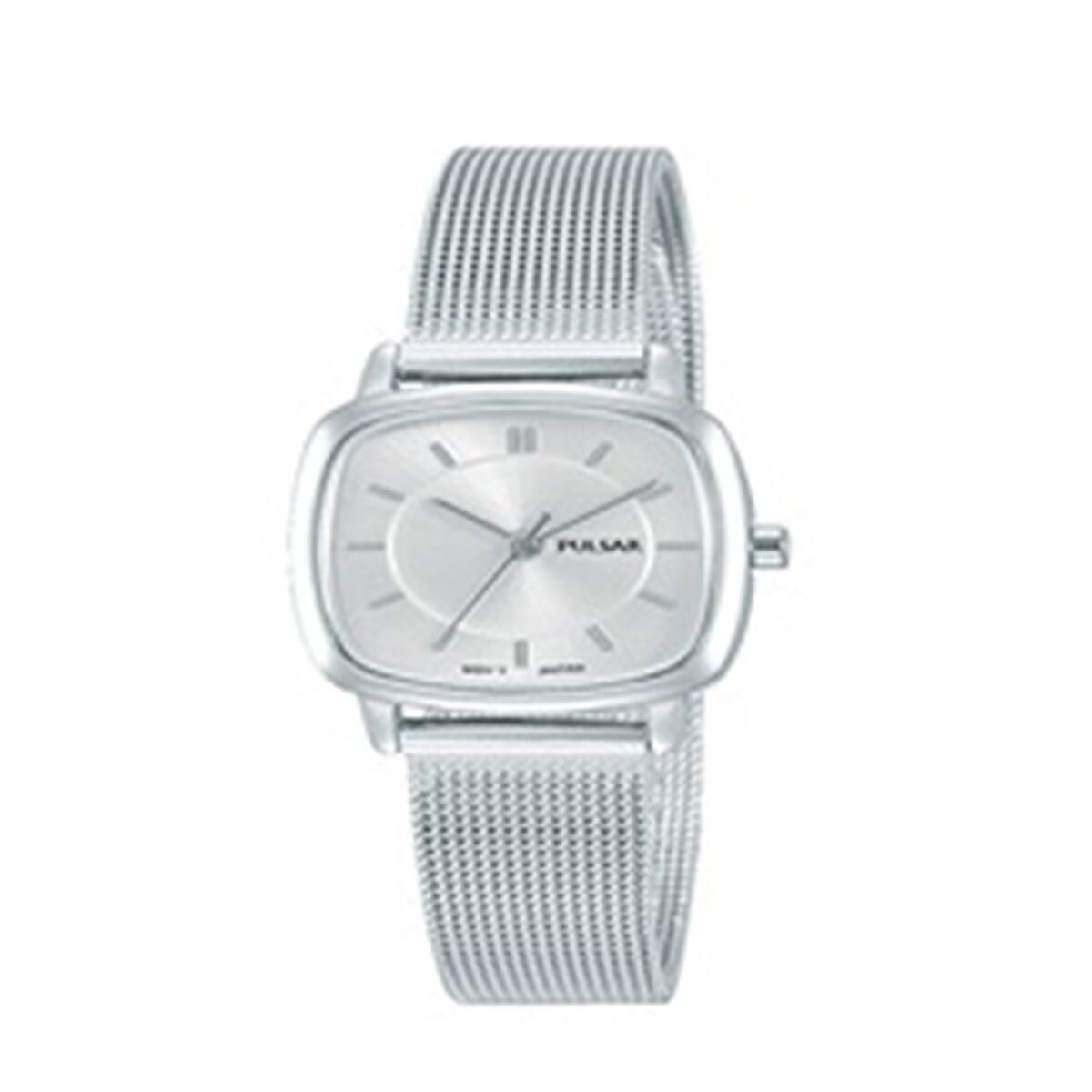 Pulsar Ladies Silver Dial Stainless Steel Mesh Bracelet 50M Watch