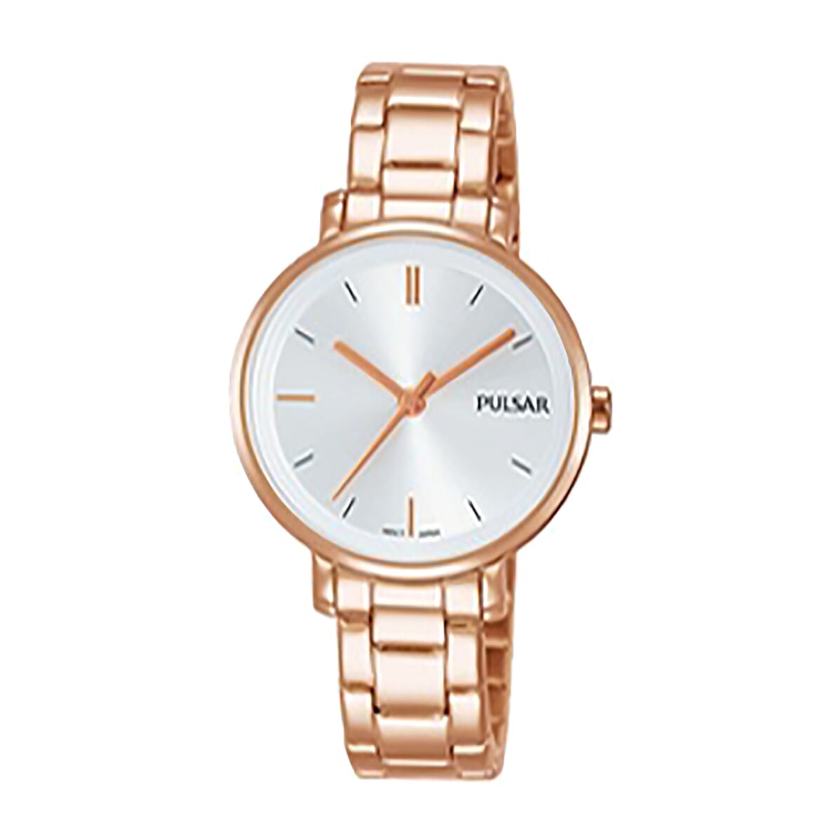 Pulsar Ladies Grey Dial Rose Gold Plated 50M Watch