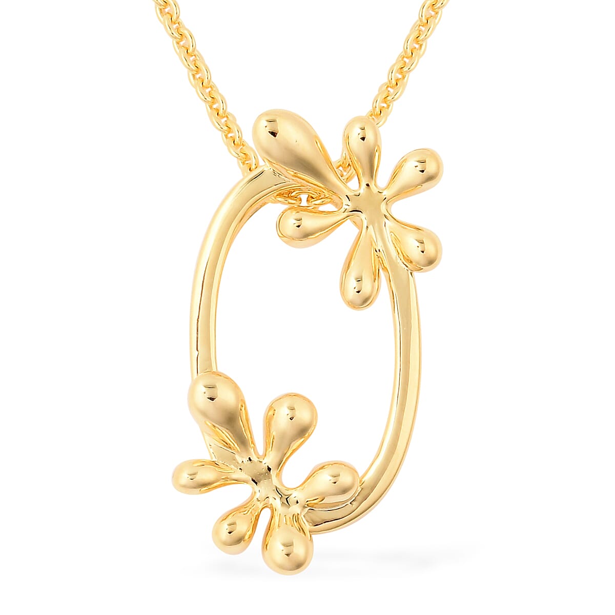 LucyQ Yellow Gold Overlay Sterling Silver Splash Pendant With Chain (Size 20)