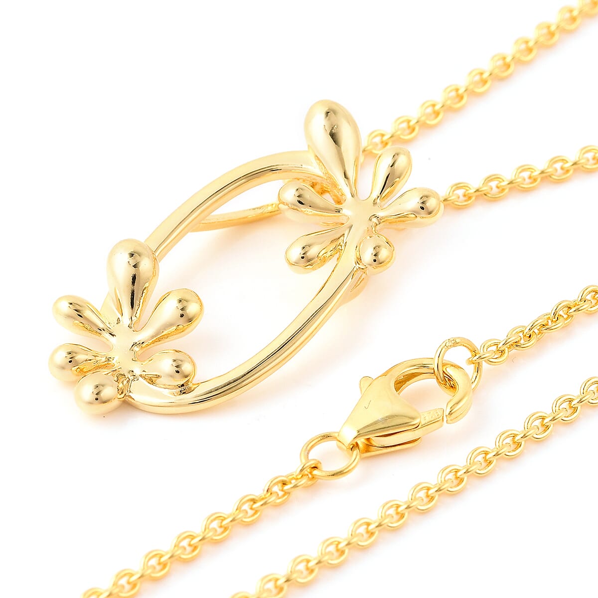 LucyQ Yellow Gold Overlay Sterling Silver Splash Pendant With Chain (Size 20)