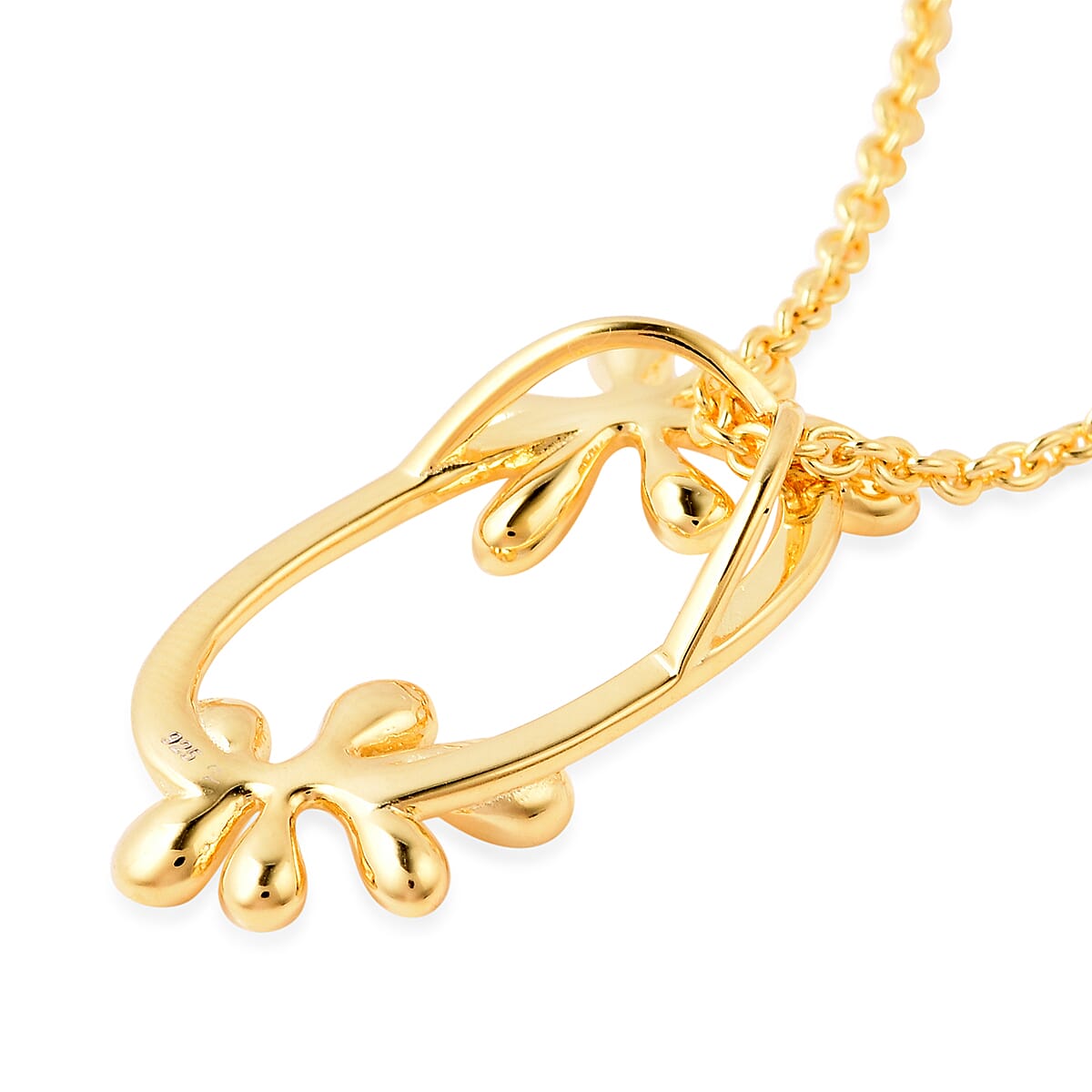 LucyQ Yellow Gold Overlay Sterling Silver Splash Pendant With Chain (Size 20)