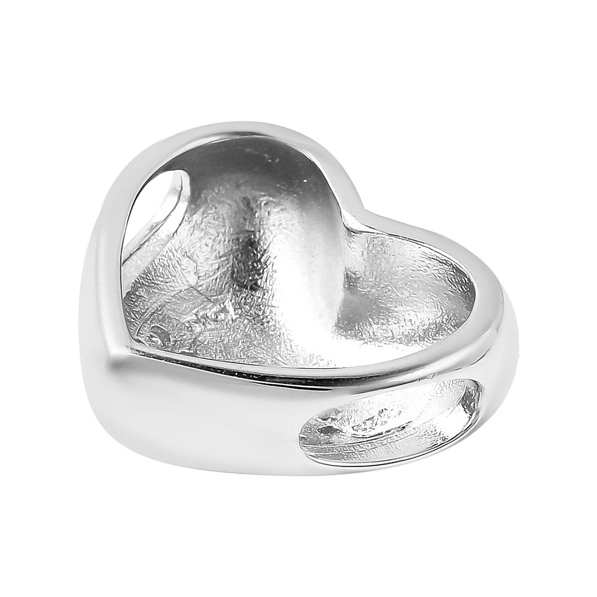 Charms De Memoire Sterling Silver Simulated Diamond Heart Charm