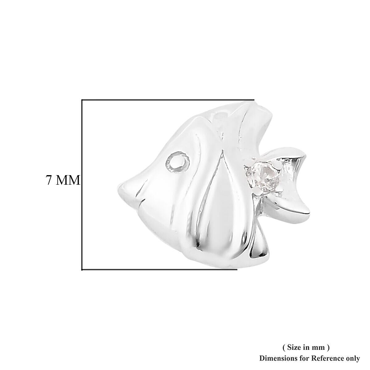 RACHEL GALLEY - Natural Cambodian Zircon Fish Stud Earrings (with Push Back) in Rhodium Overlay Sterling Silver