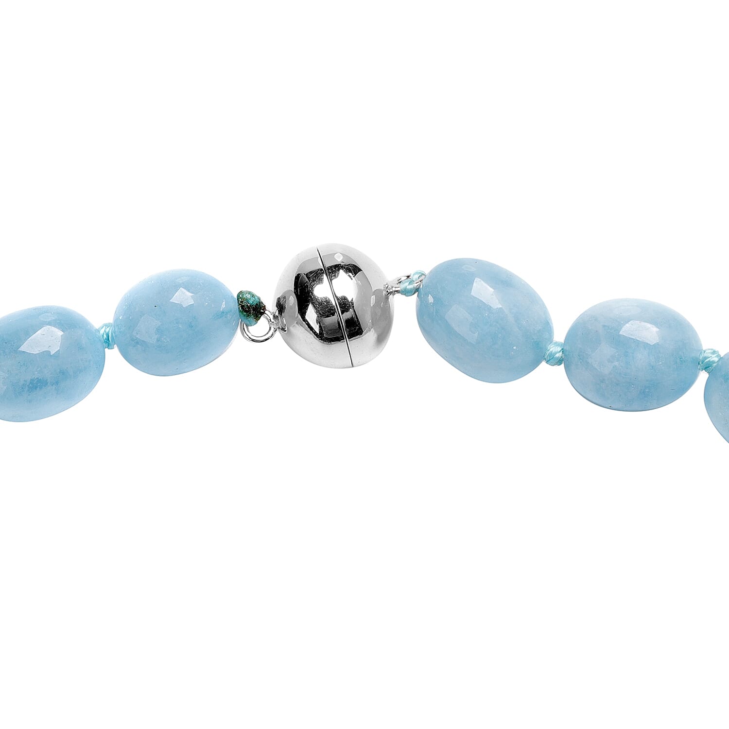 Limited Edition- Sao Domingos Aquamarine Necklace (Size 20) with Magnetic Lock in Rhodium Overlay Sterling Silver  519.50 Ct.