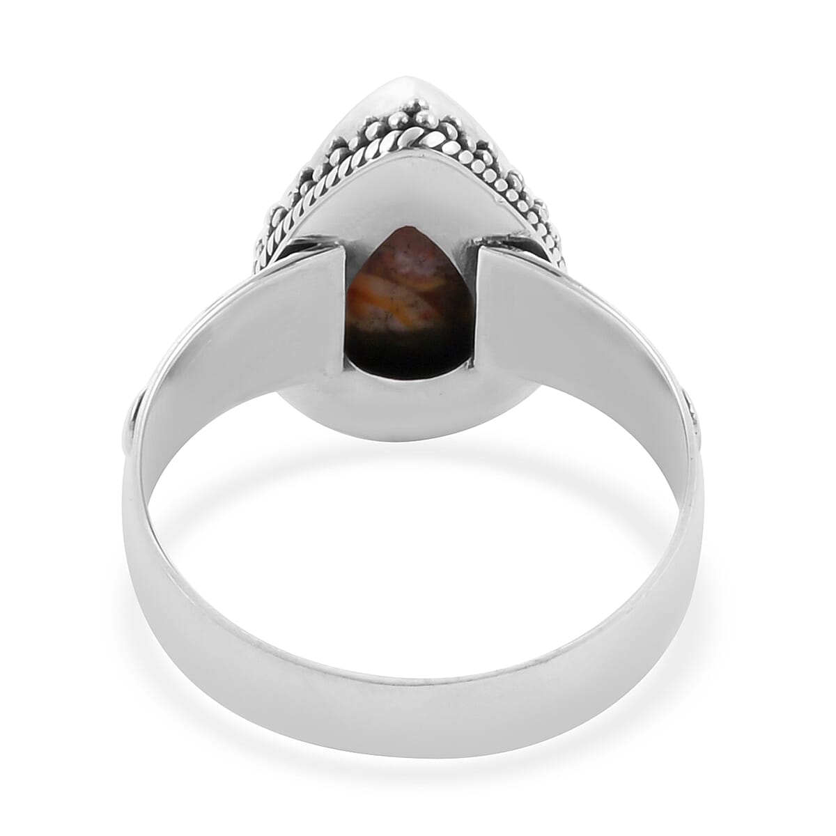 Royal Bali Collection - Peanut Wood Jasper Ring in Sterling Silver 4.38 Ct, Silver wt 3.20 Gms
