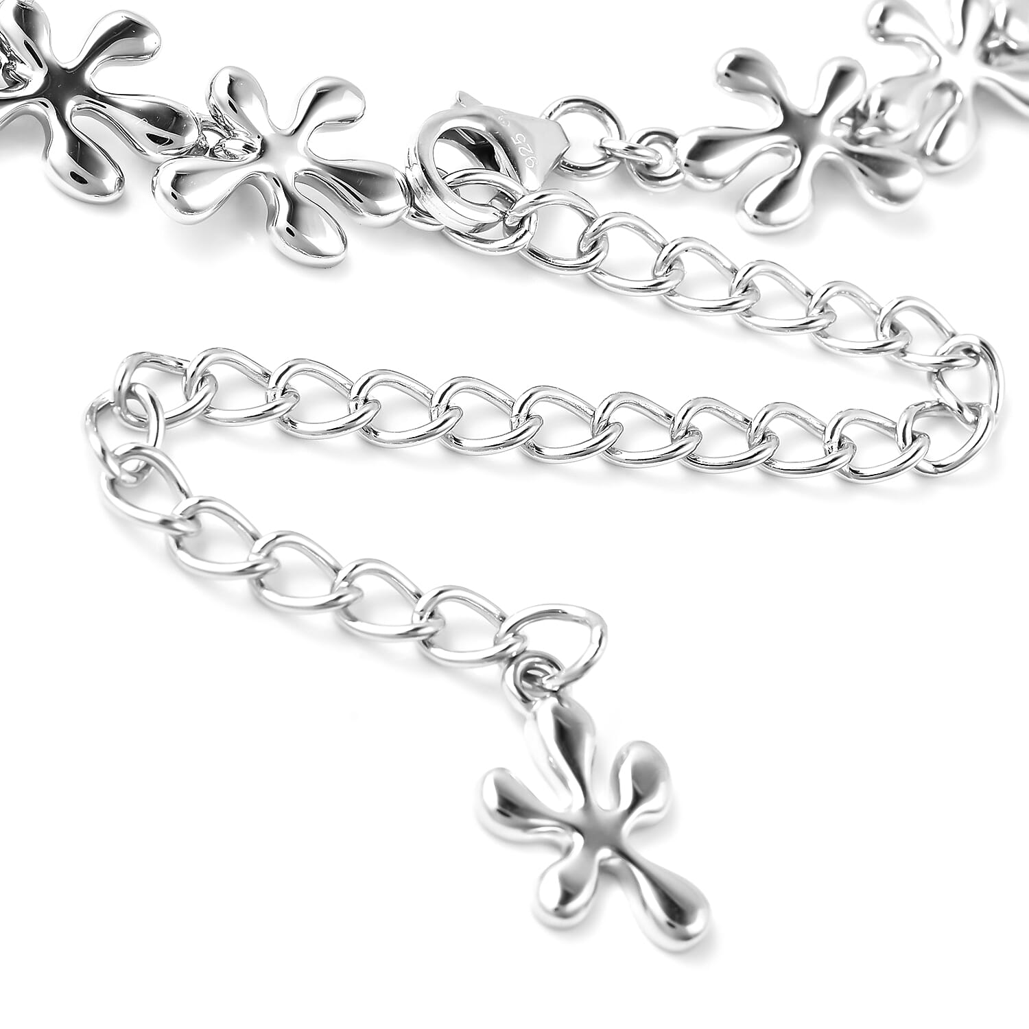 LucyQ Splash Necklace  in Rhodium Overlay Sterling Silver, Silver wt 76.48 Gms (Size 20)