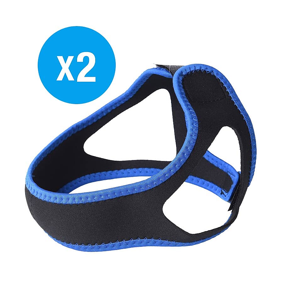 Set of 2 - Anti-Snoring Chin Strap (Size 57x5.5cm) - Blue & Black