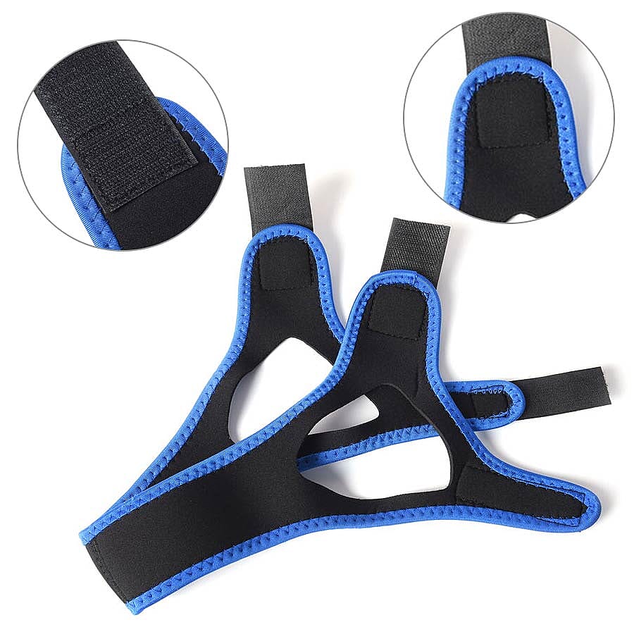 Set of 2 - Anti-Snoring Chin Strap (Size 57x5.5cm) - Blue & Black