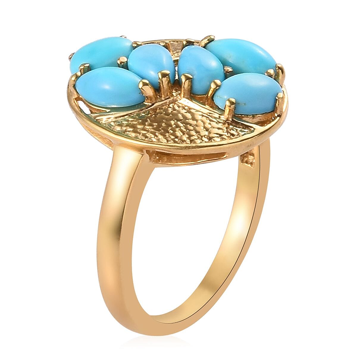 Arizona Sleeping Beauty Turquoise Ring in 14K Gold Overlay Sterling Silver 1.300  Ct.
