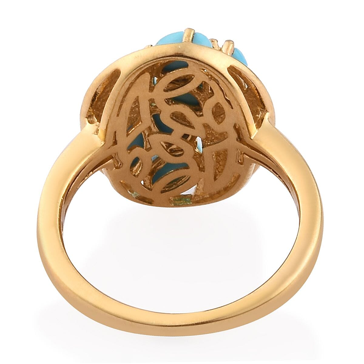 Arizona Sleeping Beauty Turquoise Ring in 14K Gold Overlay Sterling Silver 1.300  Ct.