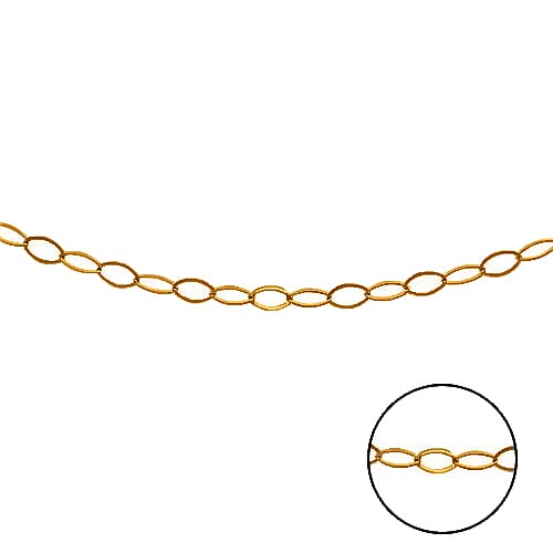 Biggest JCK Vegas Closeout Deal - 9K Yellow Gold Oval Necklace (Size 16-18) With Spring Ring Clasp