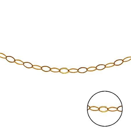 9K Yellow Gold 0.3 MM Belcher Chain With Spring Ring Clasp 18 Inch Polished