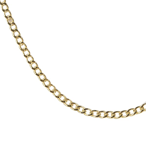 Hatton Garden Close Out Curb Necklace with Round Clasp in 9K Yellow ...