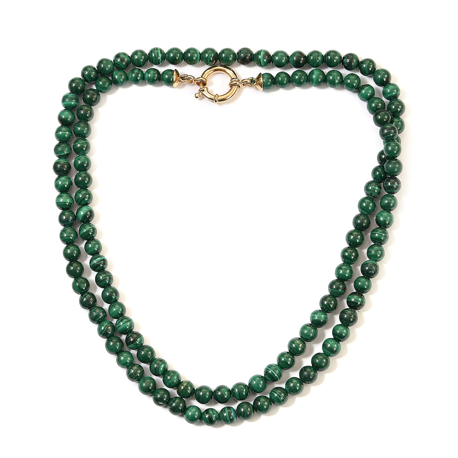 Sundays Child Malachite Beaded Necklace (Size 30) in Yellow Gold Vermeil Sterling Silver 300.00 Ct