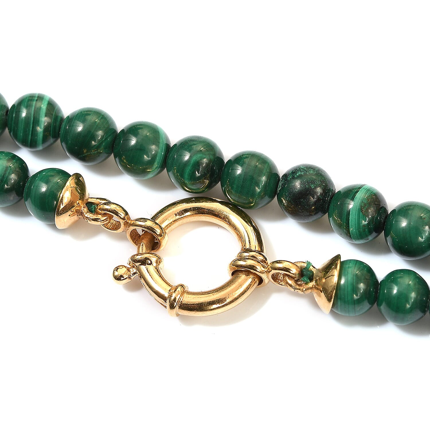 Sundays Child Malachite Beaded Necklace (Size 30) in Yellow Gold Vermeil Sterling Silver 300.00 Ct