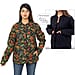 Handmade Printed Reversible Quilted Full-Sleeves Jacket in Black - (Size S,8-10)