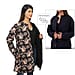 Handmade Printed Reversible Quilted Jacket in Black - Size S (8-10 )