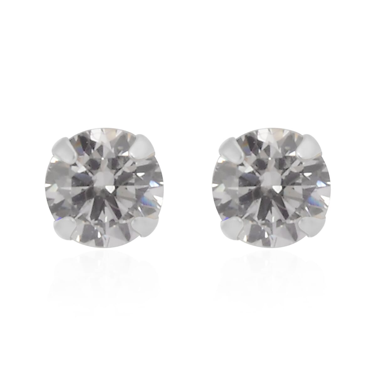 NY Close Out Deal- 9K White Gold Cubic Zirconia Stud Earrings
