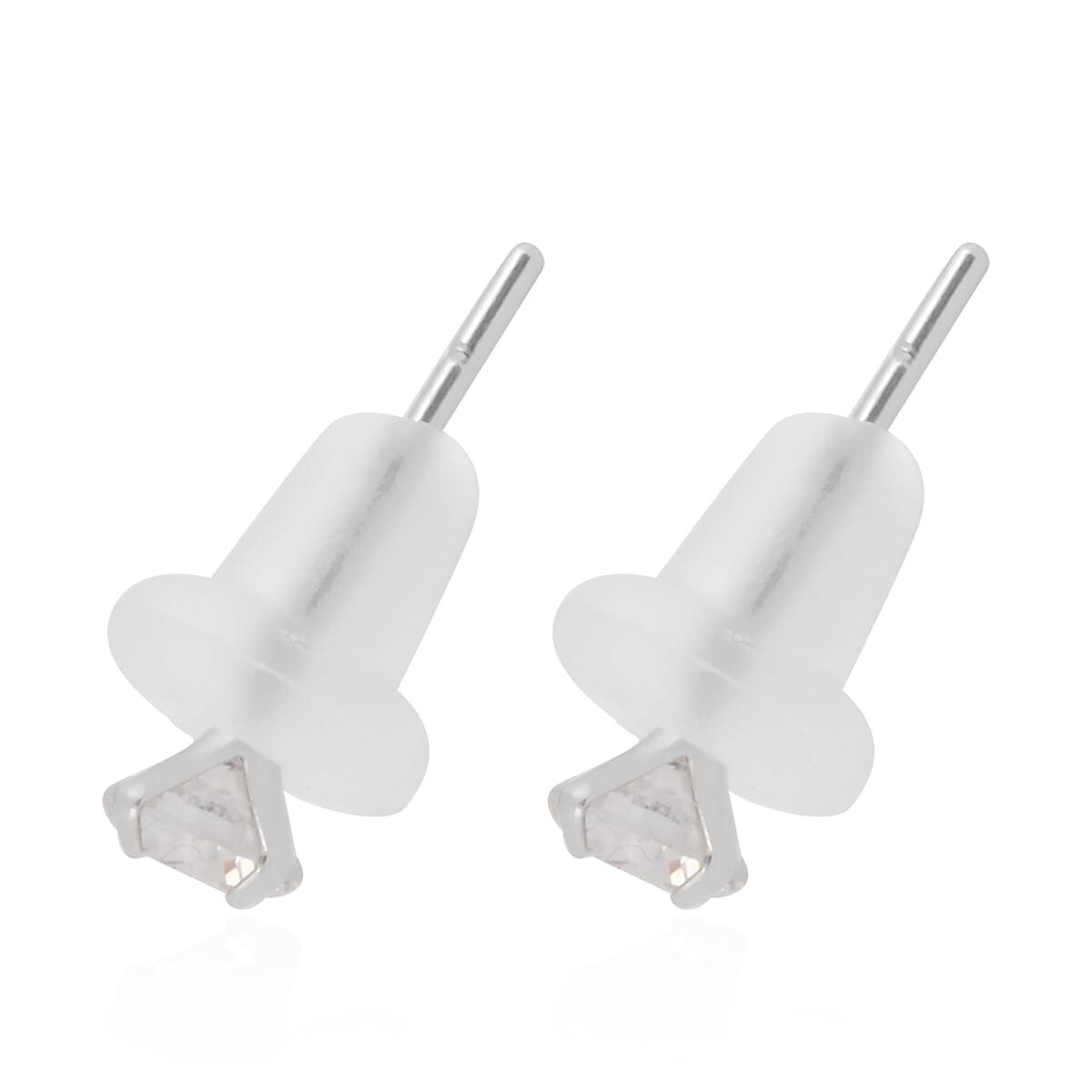 NY Close Out Deal- 9K White Gold Cubic Zirconia Stud Earrings