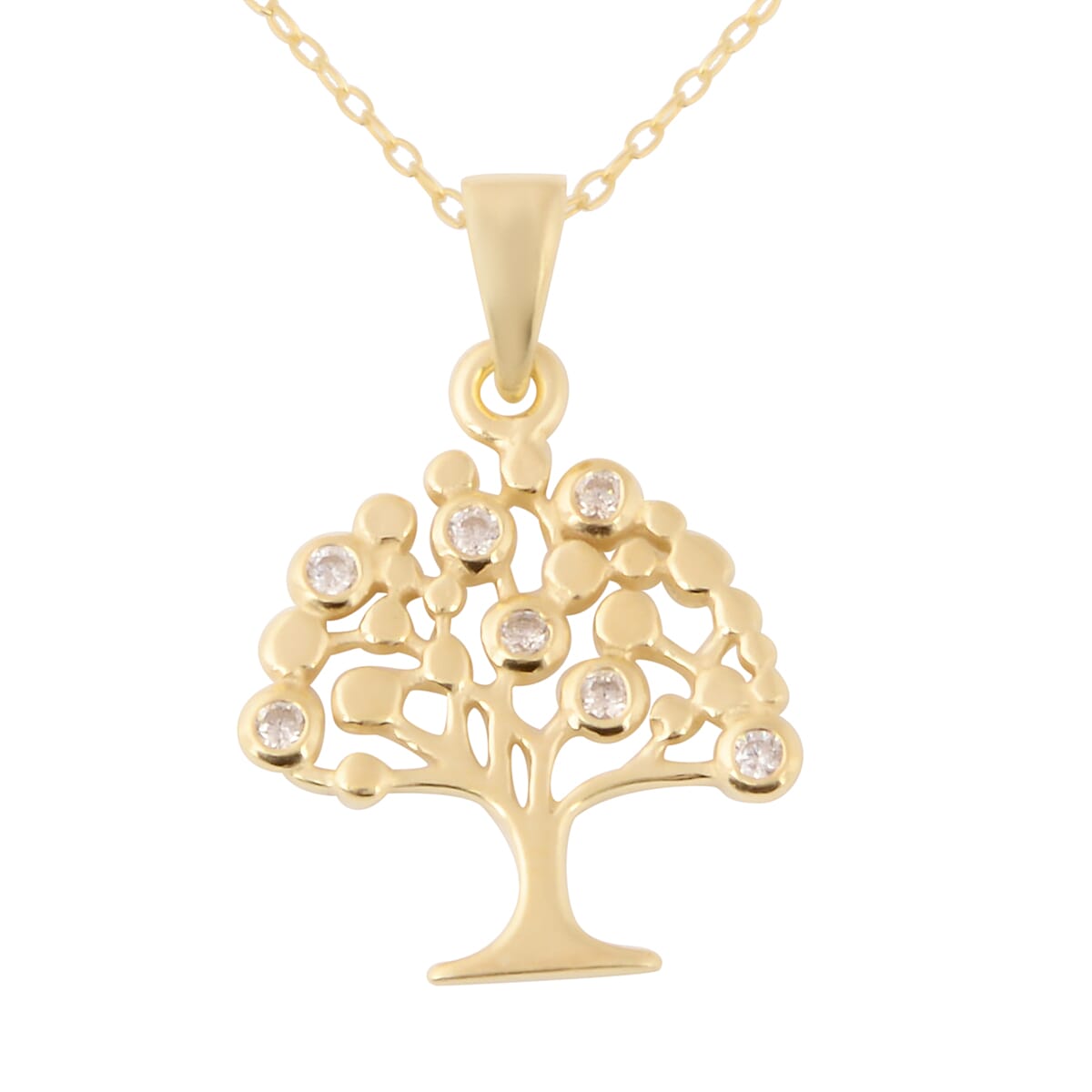 Italian Made-14K Gold Overlay Sterling Silver Tree Pendant