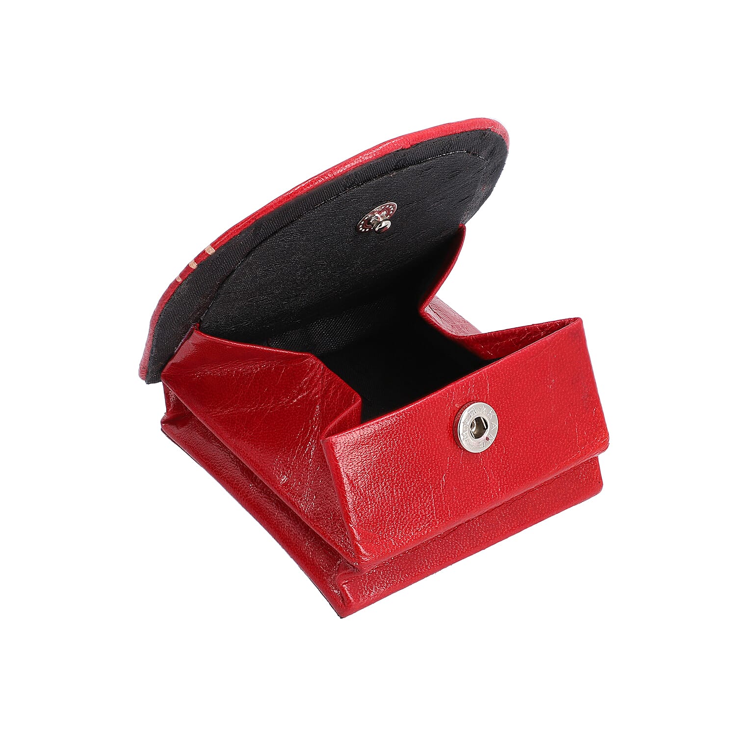 SUKRITI 100% Genuine Leather Closed Eye Smiling Cat Coin Pouch (8.5x8cm) - Apple Green, Red and Pink