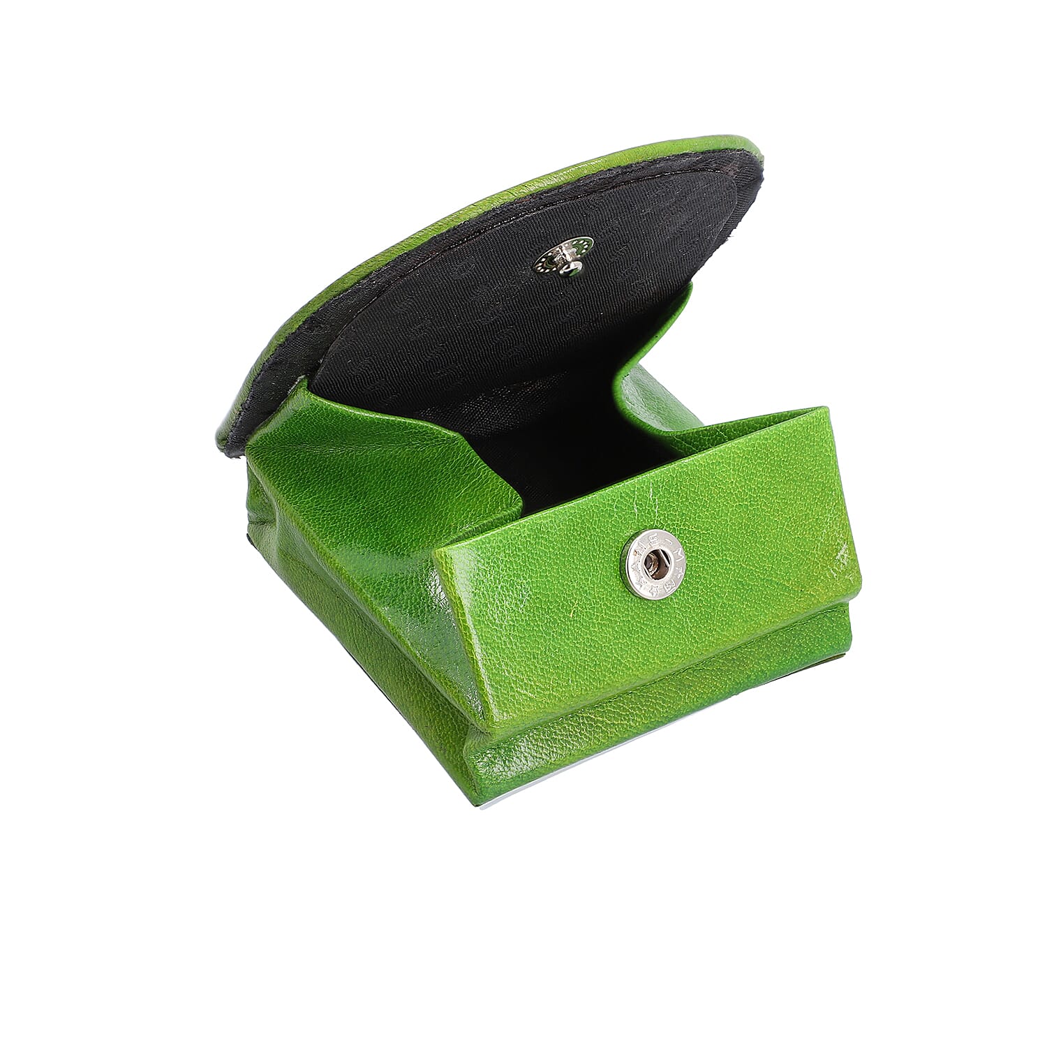 SUKRITI 100% Genuine Leather Closed Eye Smiling Cat Coin Pouch (8.5x8cm) - Apple Green, Red and Pink