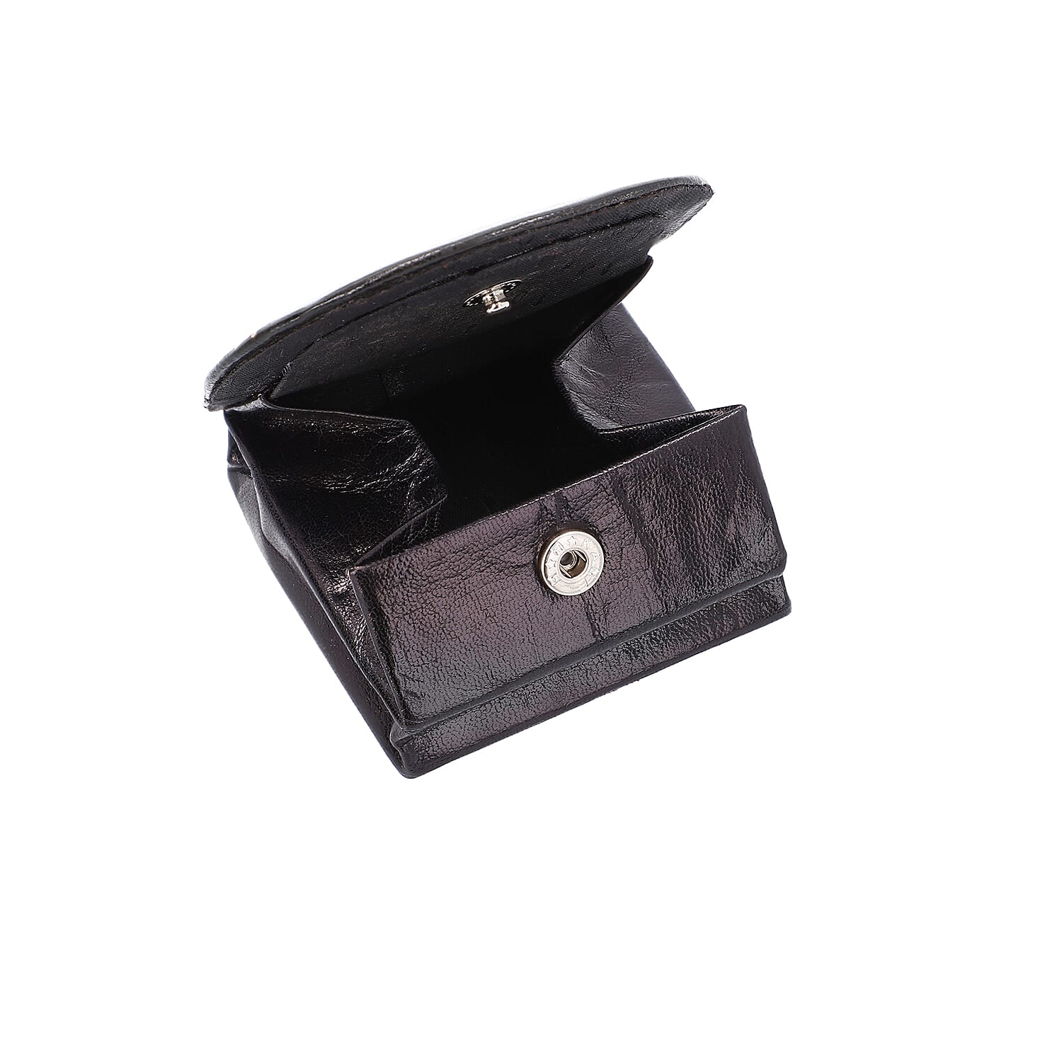 SUKRITI 100% Genuine Leather Closed Eye Smiling Cat Coin Pouch (8.5x8cm) - Yellow, Black and Blue