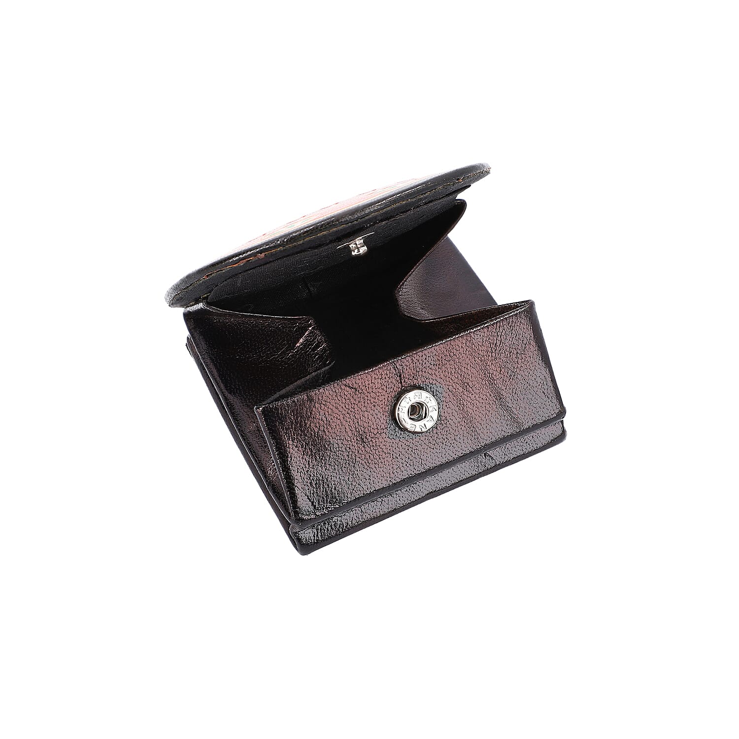 SUKRITI 100% Genuine Leather Sleeping Owl Coin Pouch (7x8cm) - Black, Pink and Green