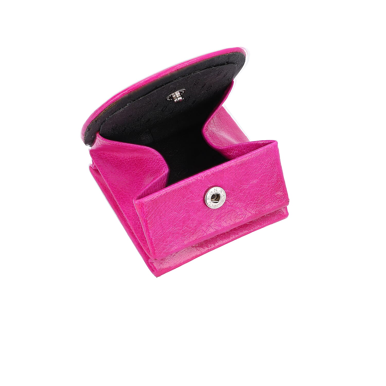 SUKRITI 100% Genuine Leather Sleeping Owl Coin Pouch (7x8cm) - Black, Pink and Green