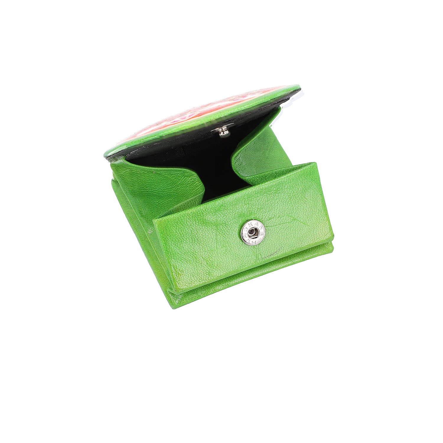 SUKRITI 100% Genuine Leather Sleeping Owl Coin Pouch (7x8cm) - Black, Pink and Green