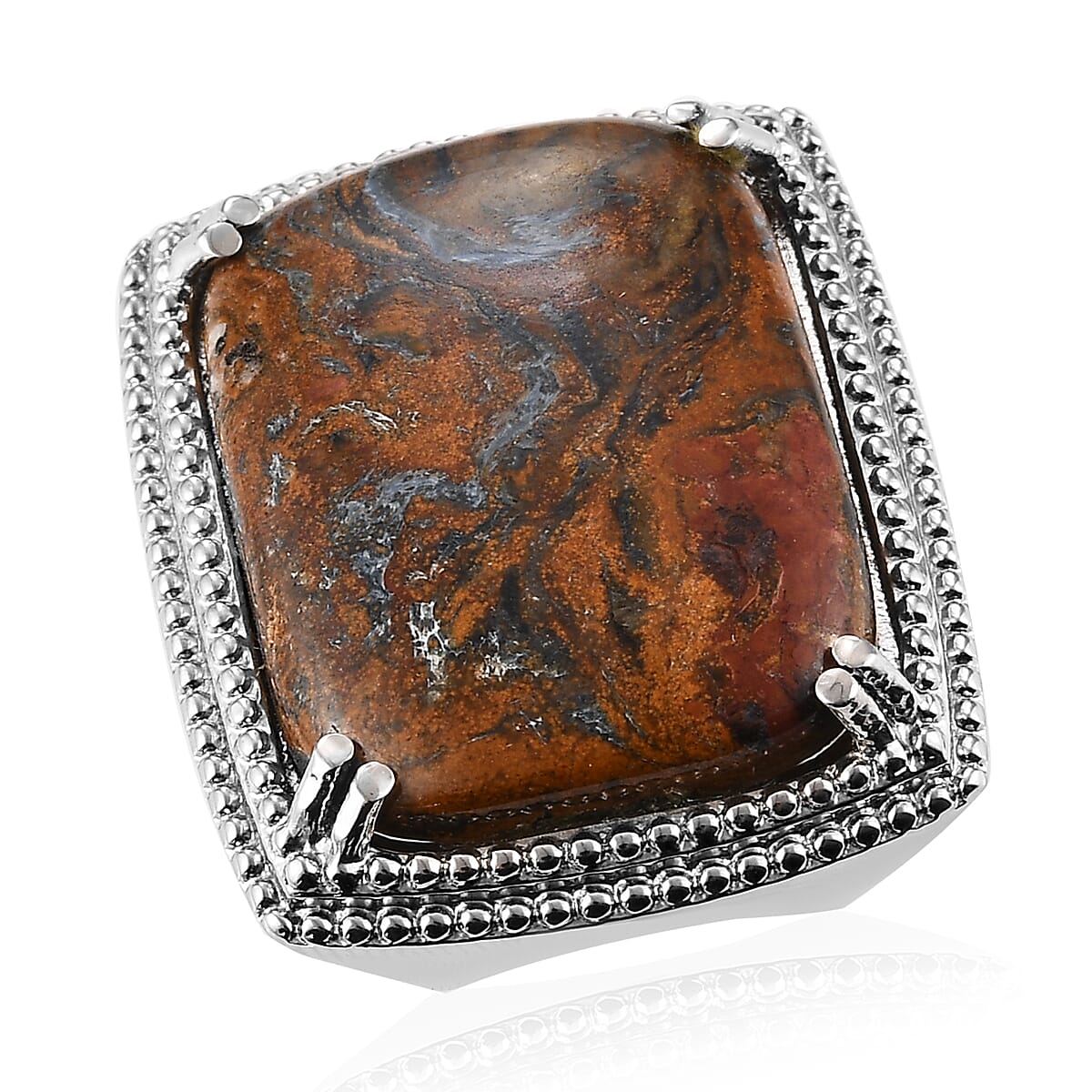 Pietersite Ring in Stainless Steel 39.00 Ct.