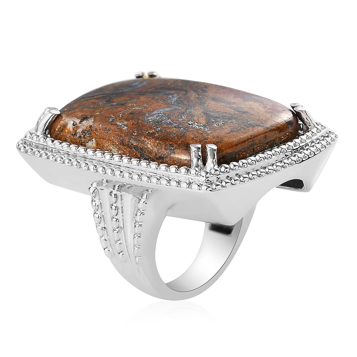 Pietersite Ring in Stainless Steel 39.00 Ct.