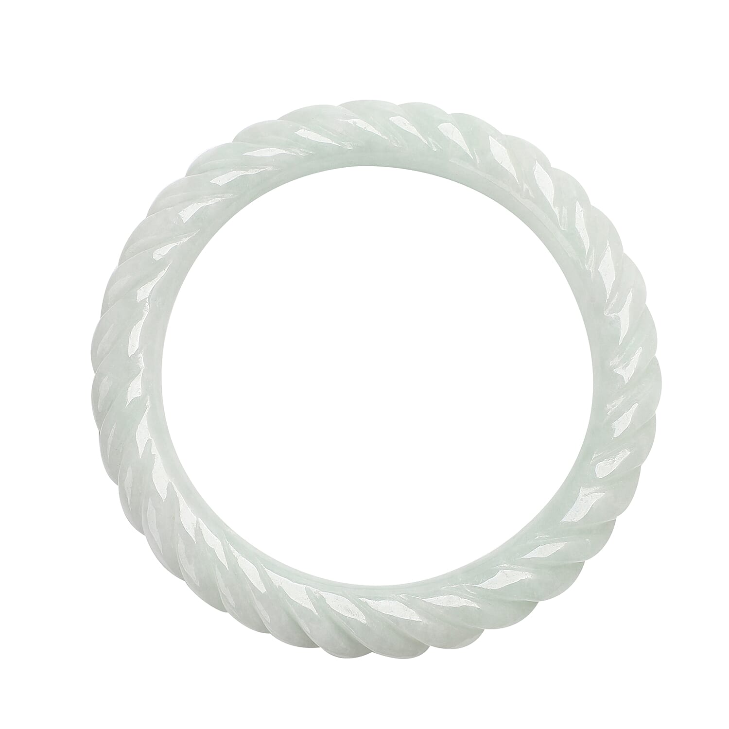 Extremely Rare Organic Natural Jade Swirl Bangle (Size 7.25) 255.50 Ct.