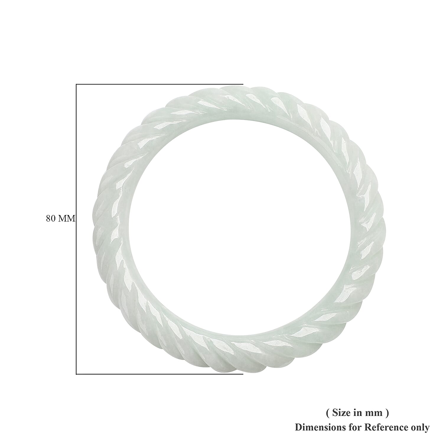 Extremely Rare Organic Natural Jade Swirl Bangle (Size 7.25) 255.50 Ct.