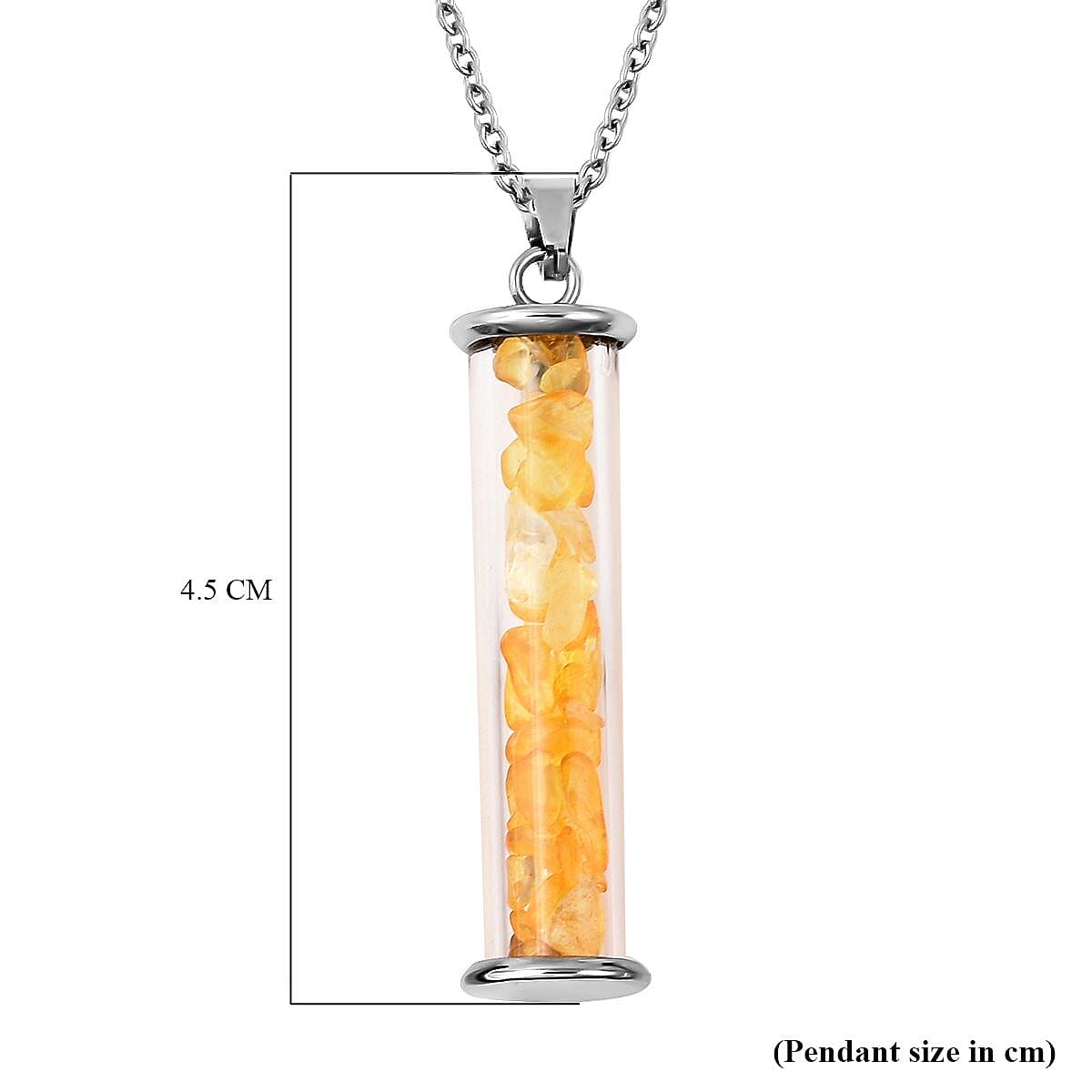 7 Piece Set - Mozambique Garnet, Citrine & Multi Gemstones 7 Bottle Pendant with Chain (Size - 20) in White Tone.