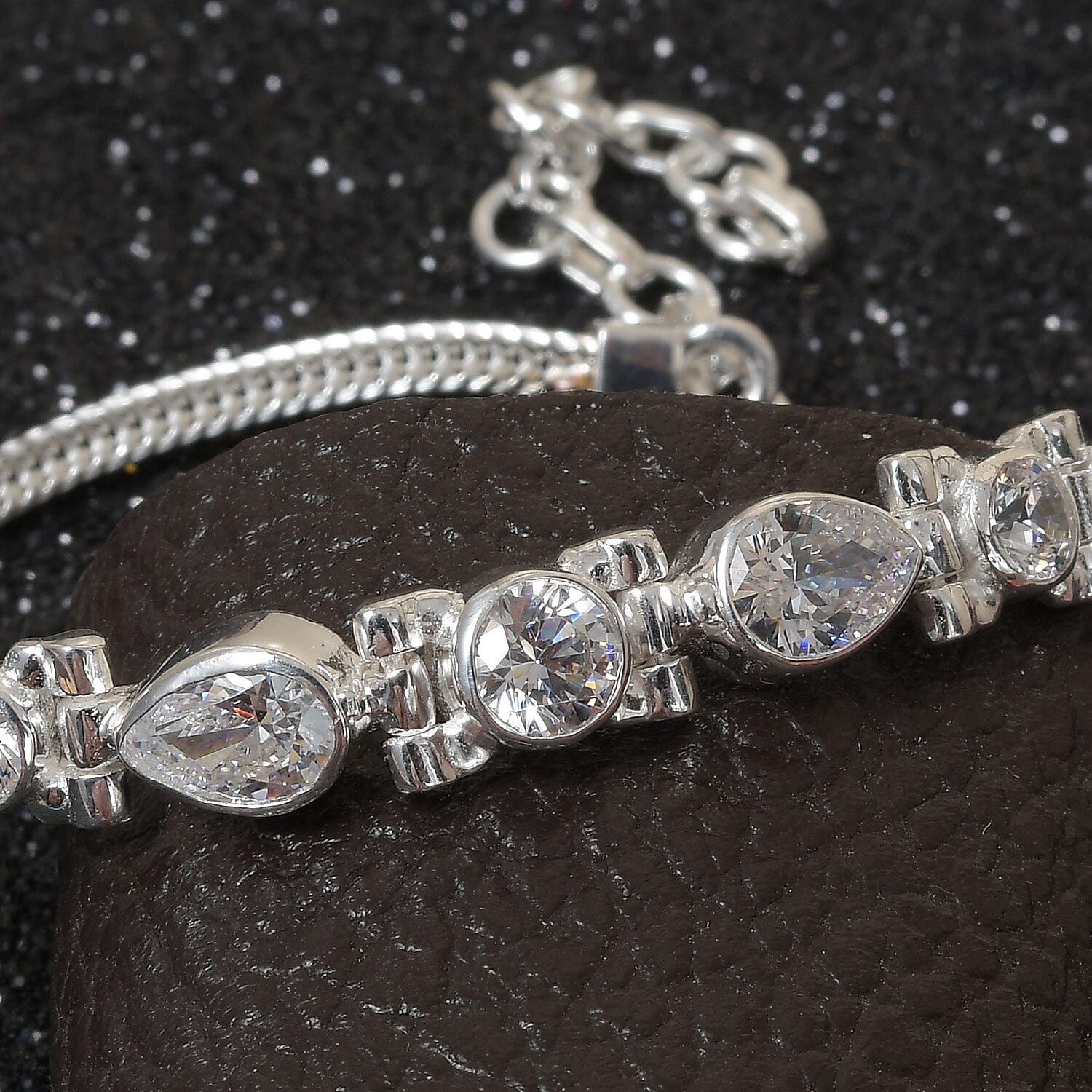 J Francis - Sterling Silver Bracelet (Size 7 with 1.5 Extender) Made with Finest CZ 4.00 Ct
