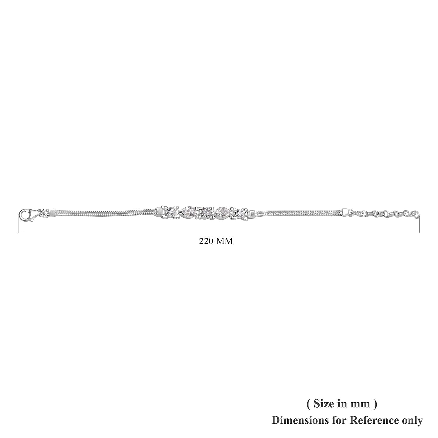 J Francis - Sterling Silver Bracelet (Size 7 with 1.5 Extender) Made with Finest CZ 4.00 Ct